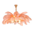 Modern  Home Decor Lighting White  Feather Chandelier Lamp For Shop